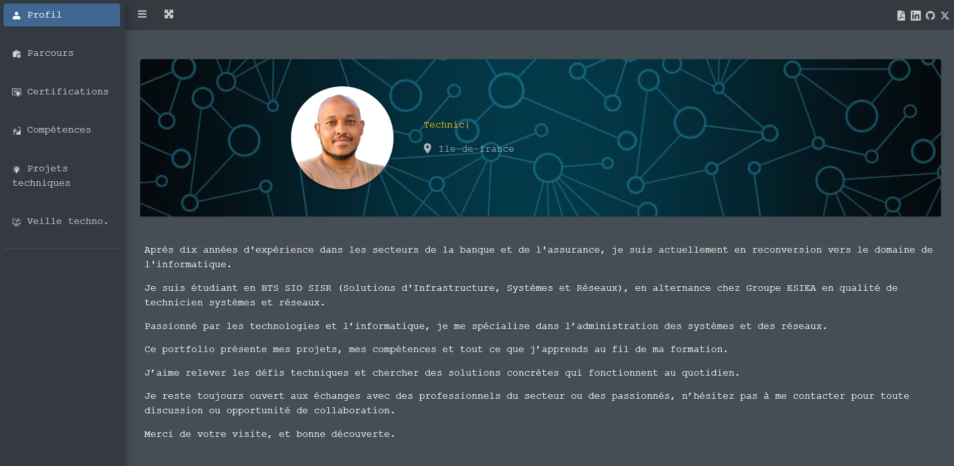 Développement d’un portfolio en ligne